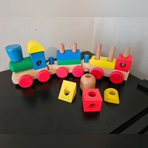 Melissa & Doug Vibrant Wooden Train Set